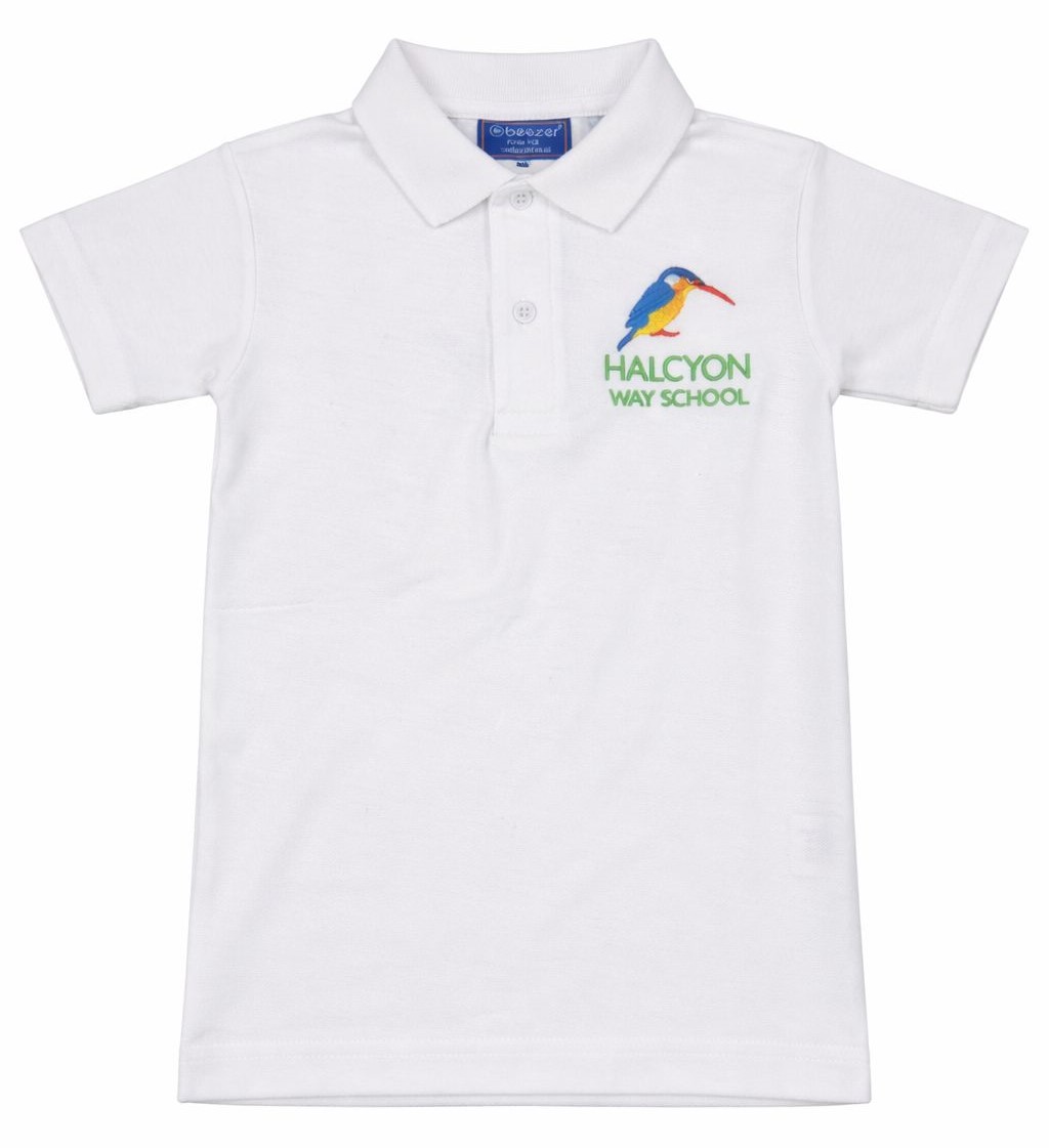 Halcyon Way Polo Shirt White with Logo